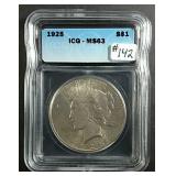 1925  Peace Dollar  ICG MS-63