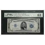1934  $5 Silver Certificate  PMG CU 63