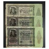 3  1922  50,000 Mark Weimar Republic Notes