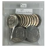 Bag of 27 Eisenhower Dollars  1971 - 1978