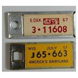 2 Miniture License tags for key fobs