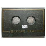2   Barber Dimes in Granite Type display
