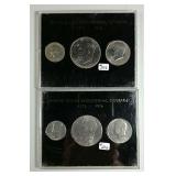 2 sets  1776 - 1976 US. Bicentennial coinage