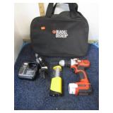 BLACK & DECKER CORDLESS 12V LITHIUM DRILL -- WORKS