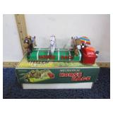 TIN WIND-UP HORSE RACE TOY
