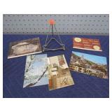 VINTAGE POSTCARDS & STAND
