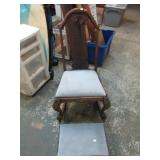 ANTIQUE ROCKING CHAIR & FOOT STOOL