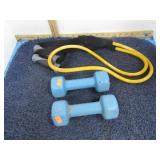 HAND WEIGHTS & ELLASTIC BAND