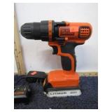 BLACK & DECKER 20V CORDLESS DRILL -- WORKS