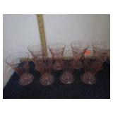 8-- PINK DEPRESSION GLASS SUNDAY GLASSES