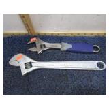 2-- ADJUSTABLE WRENCHES -- 12" & 10"