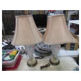 PAIR-- CRYSTAL TABLE LAMPS