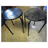 2-- METAL STOOLS / PLANT STANDS