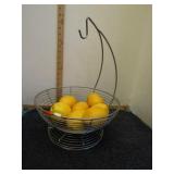WIRE FRUIT BOWL & FAKE LEMONS