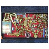 MILITARY BUTTONS, INSIGNIA, ETC