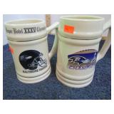 RAVENS XXXV & XLVII SUPERBOWL MUGS