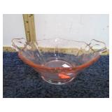 PINK CUT GLASS BOWL