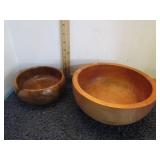 2-- WOODEN BOWLS -- ONE IS SIGNED