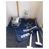DALLAS COWBOYS FLAGS, CUP & HELMET COIN BANK