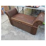 WICKER BENCH W/ STORAGE