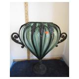 METAL & GLASS FLOWER VASE