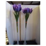 2-- TALL ART GLASS VASES