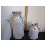 POTTERY VASES W/ ANTLER HANDLES
