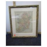FRAMED MAP OF IRELAND