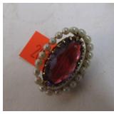 14 KT GOLD PIN W/ STONE