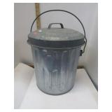 SMALL GALVANIZED TRASH CAN
