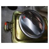 BRASS SERVING PLATTERS & POT LID
