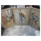 3-- CHALK INDIAN PICTURES -- SIGNED NIGH