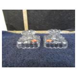 HEISEY GLASS CANDLE HOLDERS