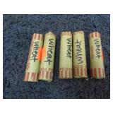 5 ROLLS-- WHEAT PENNIES