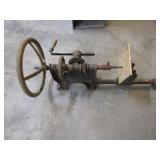 ANTIQUE HAND CRANK POST DRILL PRESS
