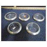 5-- STERLING RIMMED COASTERS