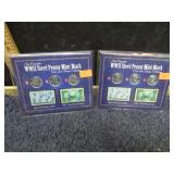 WWII STEEL PENNY MINT MARK SETS W/ STAMPS