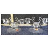 PAIR-- HEISEY GLASS CANDLE HOLDERS