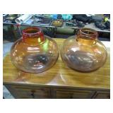 2-- LARGE BLOWN GLASS VASES