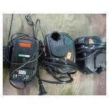 2-- HITACHI CHARGERS & BLACK & DECKER BATTERY
