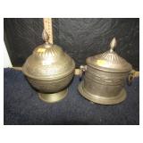 2-- HAMMERED METAL CANISTERS