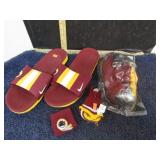 REDSKINS FOOTBALL FAN FACEK, SANDALS, ETC