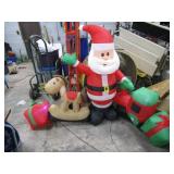 BLOW-UP CHRISTMAS YARD FIGURES- Santa & Grinch
