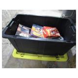 LARGE ROLLING TUB W/ LID & CONTENTS
