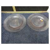2-- PINK DEPRESSION GLASS PLATES