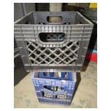 2-- PLASTIC MILK CRATES