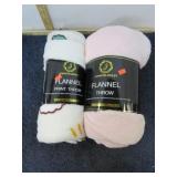 2-- FLANNEL THROW BLANKETS
