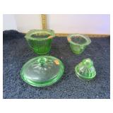 MISC GREEN URANIUM GLASS -- GLOWS UNDER UV