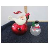 SANTA FIGURE & SNOWMAN JAR