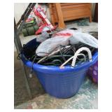 TUB LOT -- MISC ELECTRONICS , CORDS, ETC